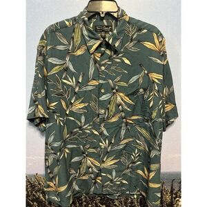 Tori Richard Honolulu  Shirt Mens Large Floral Tropical‎ Black Label Viscose